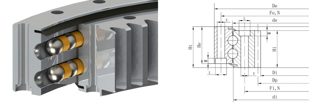 Double row ball slewing bearing | LDB